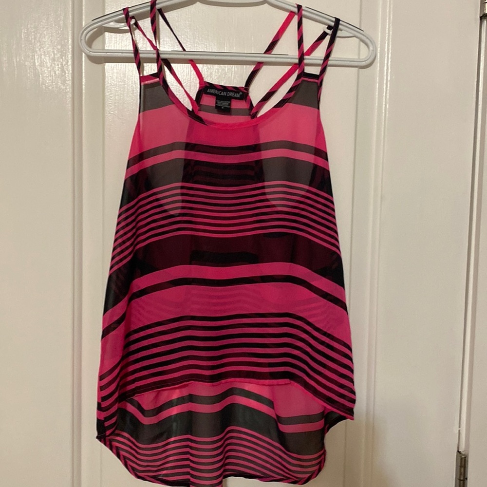 Pink/Black Tank Top